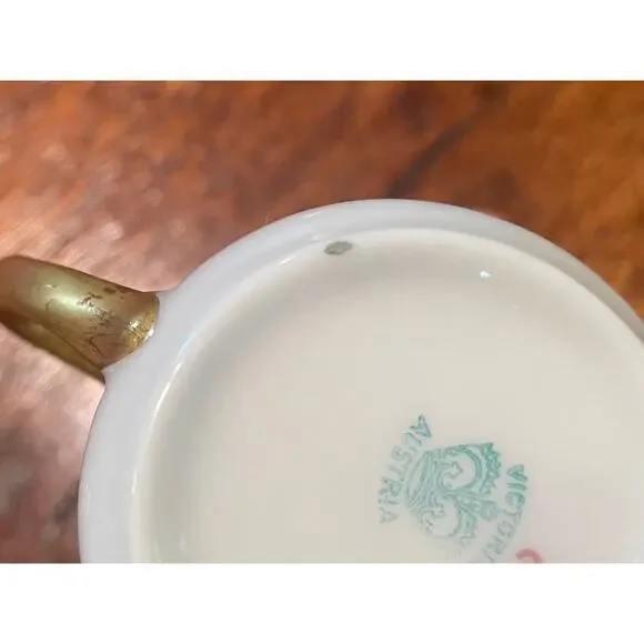 Vintage Victoria Austria Demitasse/Espresso Cup & Saucer, Gold, Black, Set of 10